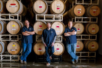 Corey, Griffin, Chad with barrels