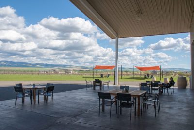 View for barrel room at Walla Walla winery.