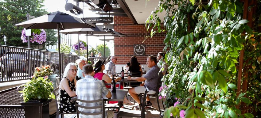 Outdoor patio at Wine Bar